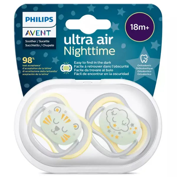 Соска ортодонтическая Philips Avent Ultra Air Night SCF376/ 01 Унисекс/ 18 месяцев -/ Силикон/ Зелёный photo 2 Соска ортодонтическая Philips Avent Ultra Air Night SCF376/ 01 Унисекс/ 18 месяцев -/ Силикон/ Зелёный photo 2
