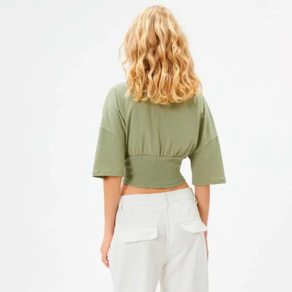 Футболка для женщин Koton 4SAL10003IK 100% хлопок/ Хаки photo 4