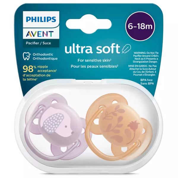 Соска ортодонтическая Philips Avent Ultra Soft SCF091/ 18 Унисекс/ 6 месяцев - 18 месяцев/ Силикон/ Разноцветный photo 2