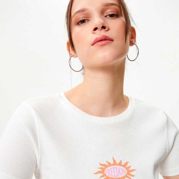 Tricou pentru femei Koton 4SAL10632IK 100% bumbac/ White photo 2