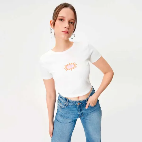 Tricou pentru femei Koton 4SAL10632IK 100% bumbac/ White photo 3