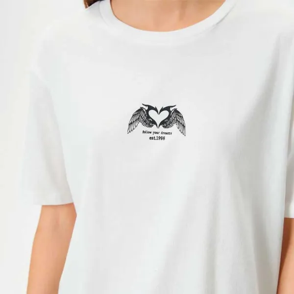 Tricou pentru femei Koton 4SAL10010IK 100% bumbac/ White photo 5