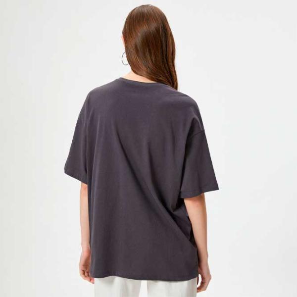 Tricou pentru femei Koton 4SAL10018IK 100% bumbac/ Anthracite photo 4