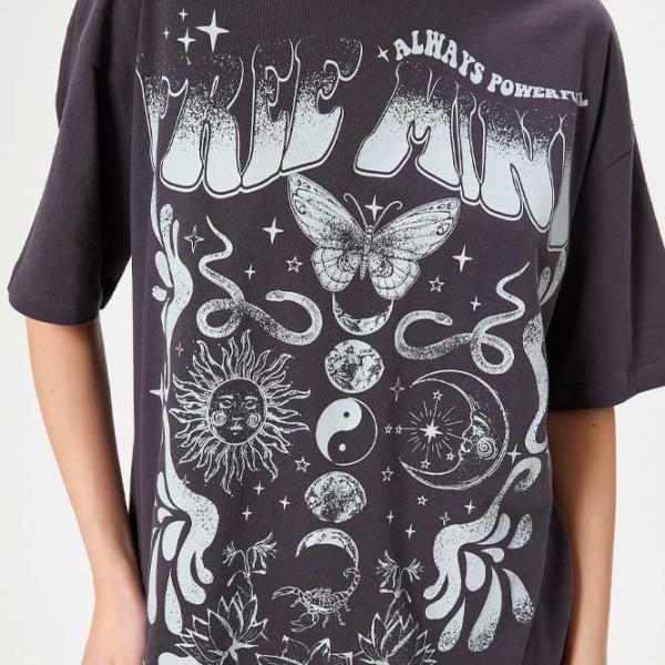 Tricou pentru femei Koton 4SAL10018IK 100% bumbac/ Anthracite photo 5