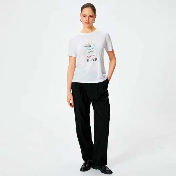 Tricou pentru femei Koton 4SAK50401EK 35% viscoză/ White photo 3