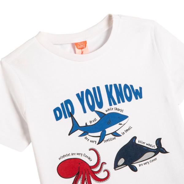 Tricou pentru băieți Koton 4SMB10075TK 80/ Ecru photo 3