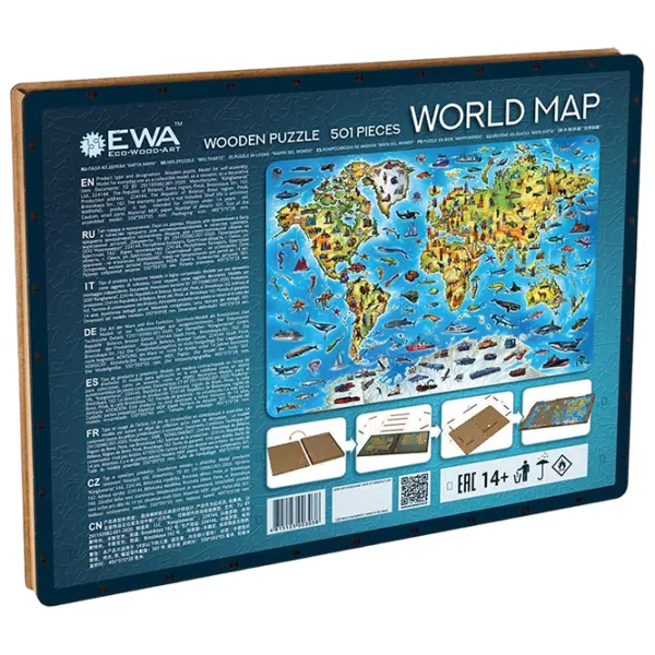 Puzzle 2D Ewa Toys Harta lumii 14+/ Numărul de piese: 501 photo 2