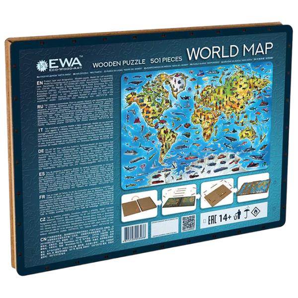 Puzzle 2D Ewa Toys Harta lumii 14+/ Numărul de piese: 501 photo 2
