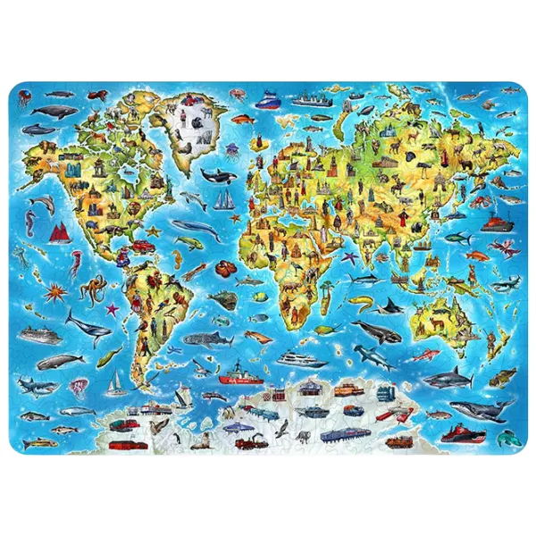 Puzzle 2D Ewa Toys Harta lumii 14+/ Numărul de piese: 501 photo 3
