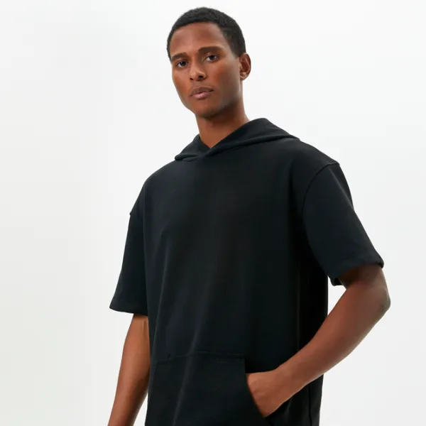 Tricou pentru bărbați Koton 4SAM10245HK 4% viscoza/ Black photo 4