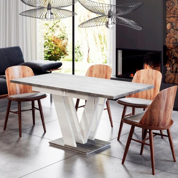 Кухонный стол раскладной Prospero Masiv Stone/White Gloss ДСП/ Белый photo 2