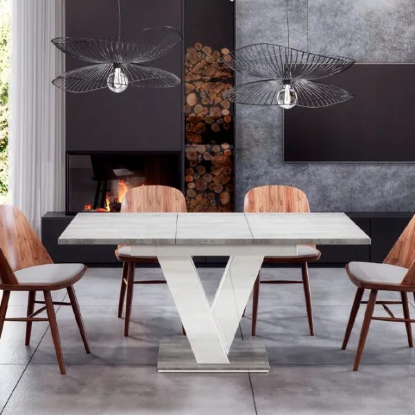Кухонный стол раскладной Prospero Masiv Stone/White Gloss ДСП/ Белый photo 3