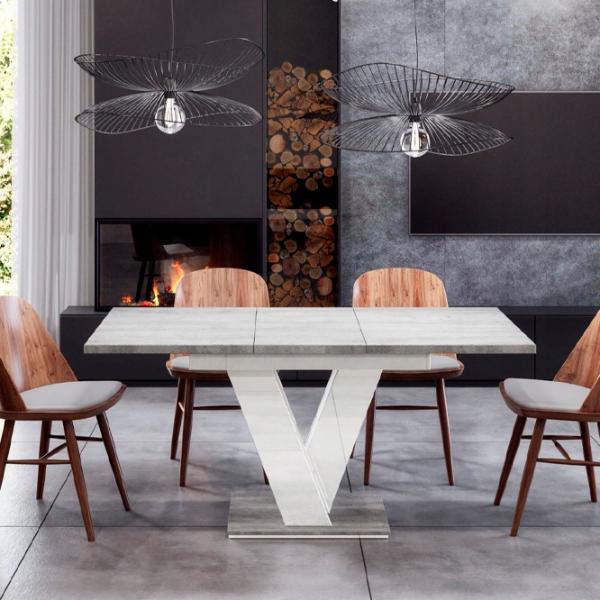 Кухонный стол раскладной Prospero Masiv Stone/White Gloss ДСП/ Белый photo 3