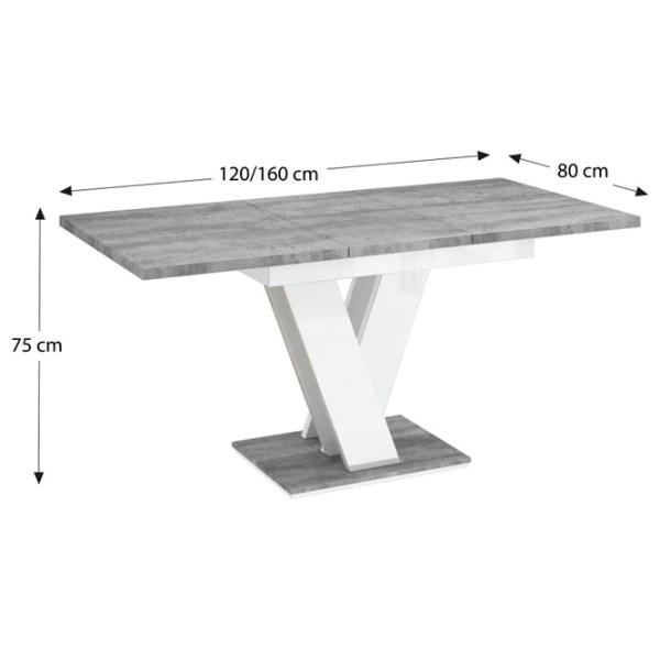 Кухонный стол раскладной Prospero Masiv Stone/White Gloss ДСП/ Белый photo 4