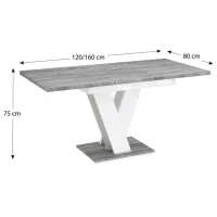 Кухонный стол раскладной Prospero Masiv Stone/White Gloss ДСП/ Белый photo 4