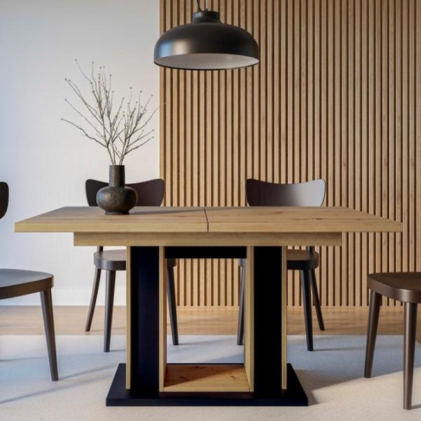 Masă de bucătărie extensibilă Prospero Forest Artisan Oak/Black PAL melaminat/ Black photo 2 Masă de bucătărie extensibilă Prospero Forest Artisan Oak/Black PAL melaminat/ Black photo 2