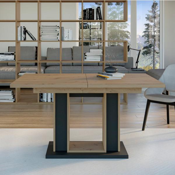 Masă de bucătărie extensibilă Prospero Forest Artisan Oak/Black PAL melaminat/ Black photo 4 Masă de bucătărie extensibilă Prospero Forest Artisan Oak/Black PAL melaminat/ Black photo 4