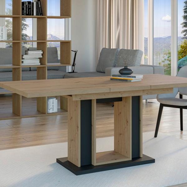 Masă de bucătărie extensibilă Prospero Forest Artisan Oak/Black PAL melaminat/ Black photo 5 Masă de bucătărie extensibilă Prospero Forest Artisan Oak/Black PAL melaminat/ Black photo 5