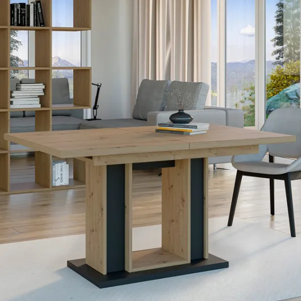 Masă de bucătărie extensibilă Prospero Forest Artisan Oak/Black PAL melaminat/ Black photo 6 Masă de bucătărie extensibilă Prospero Forest Artisan Oak/Black PAL melaminat/ Black photo 6