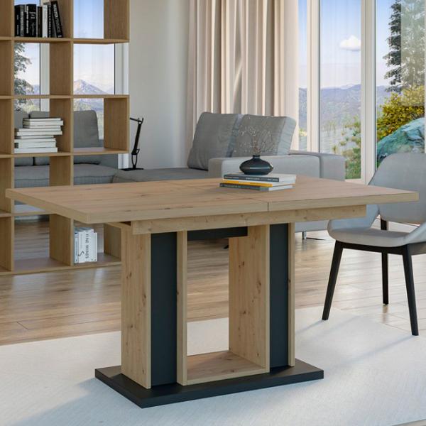 Masă de bucătărie extensibilă Prospero Forest Artisan Oak/Black PAL melaminat/ Black photo 6 Masă de bucătărie extensibilă Prospero Forest Artisan Oak/Black PAL melaminat/ Black photo 6