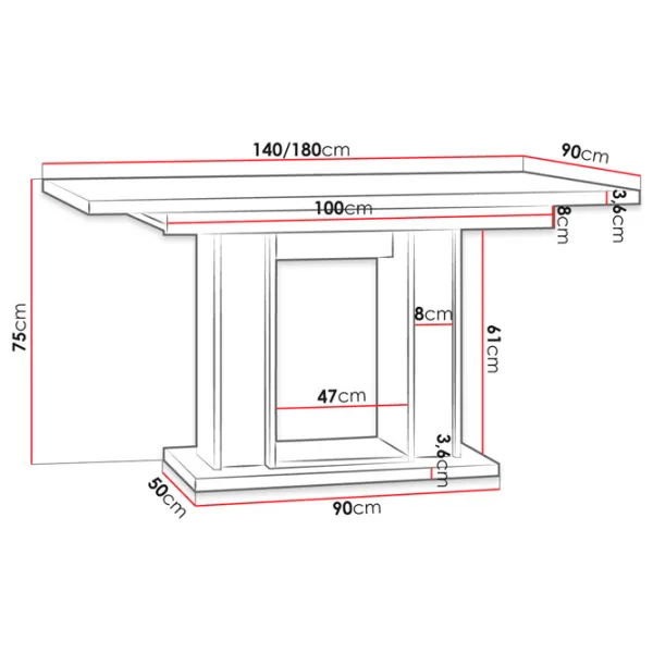 Masă de bucătărie extensibilă Prospero Forest Artisan Oak/Black PAL melaminat/ Black photo 8 Masă de bucătărie extensibilă Prospero Forest Artisan Oak/Black PAL melaminat/ Black photo 8