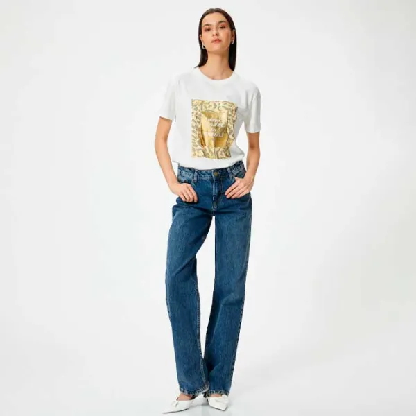 Tricou pentru femei Koton 4SAK50367EK 100% bumbac/ White photo 3