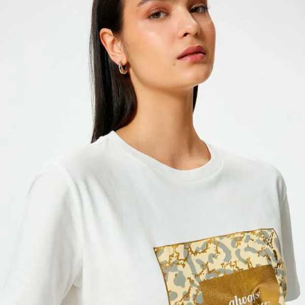 Tricou pentru femei Koton 4SAK50367EK 100% bumbac/ White photo 2