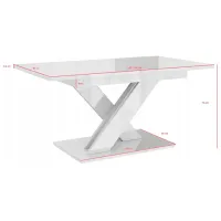 Кухонный стол раскладной Prospero Bronx Stone/White Gloss Меламиновая ДСП/ Белый photo 2