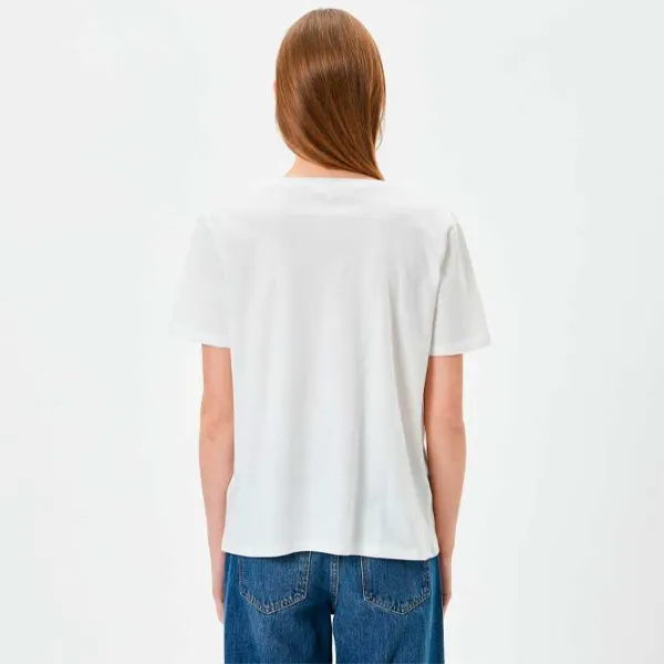 Tricou pentru femei Koton 4SAK50093EK 100% bumbac/ White photo 4