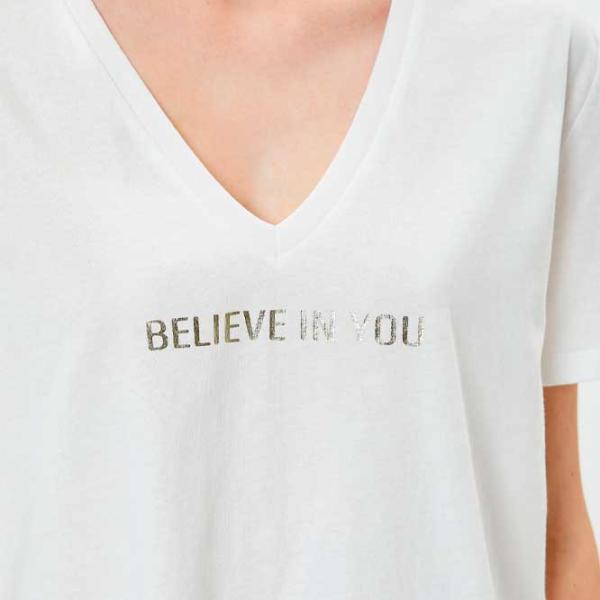 Футболка для женщин Koton 4SAK50093EK 100% хлопок/ Белый photo 5