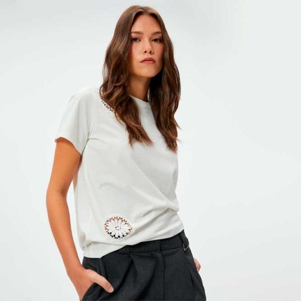 Tricou pentru femei Koton 4SAK50146EK 100% bumbac/ White photo 2
