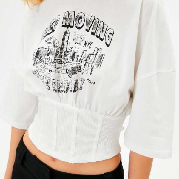 Футболка для женщин Koton 4SAL10004IK 100% хлопок/ Белый photo 5 Футболка для женщин Koton 4SAL10004IK 100% хлопок/ Белый photo 5