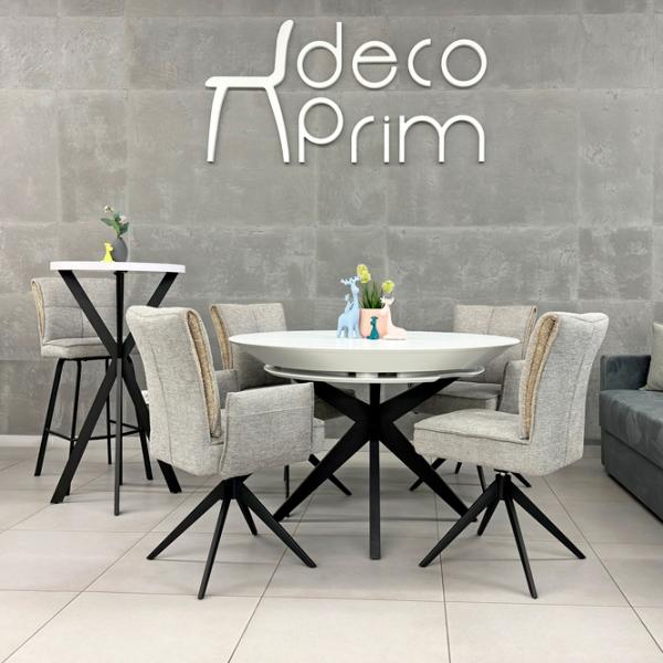 Masă de bucătărie extensibilă DecoPrim Nova Furnir White Black+Black Leg MDF/ Black photo 2 Masă de bucătărie extensibilă DecoPrim Nova Furnir White Black+Black Leg MDF/ Black photo 2