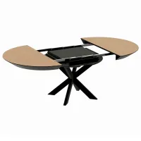 Masă de bucătărie extensibilă DecoPrim Nova Furnir Black Top+Black Leg MDF/ Black photo 2