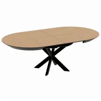 Masă de bucătărie extensibilă DecoPrim Nova Furnir Black Top+Black Leg MDF/ Black photo 3