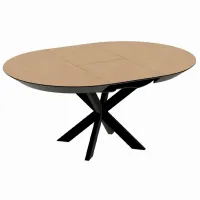 Masă de bucătărie extensibilă DecoPrim Nova Furnir Black Top+Black Leg MDF/ Black photo 4