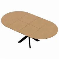 Masă de bucătărie extensibilă DecoPrim Nova Furnir Black Top+Black Leg MDF/ Black photo 5