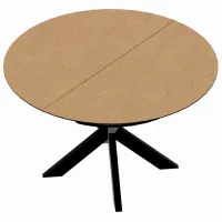 Masă de bucătărie extensibilă DecoPrim Nova Furnir Black Top+Black Leg MDF/ Black photo 7