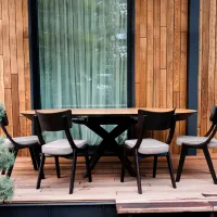 Masă de bucătărie extensibilă DecoPrim Nova Furnir Black Top+Black Leg MDF/ Black photo 10
