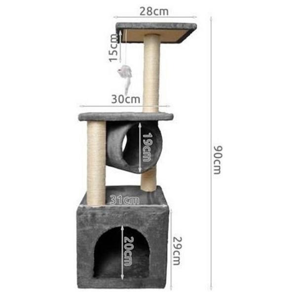 Когтеточка для кошек Malatec Cat Tree Tower 9480 Напольная/ Серый photo 2