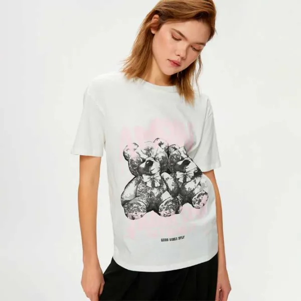 Tricou pentru femei Koton 4SAL10651IK 100% bumbac/ White photo 2