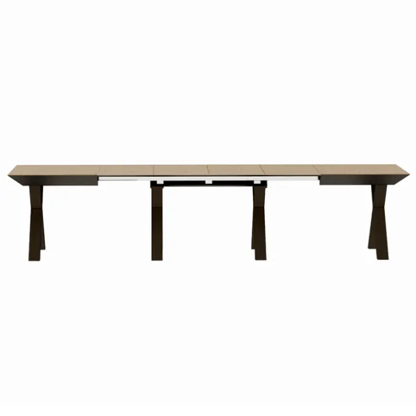 Masă de bucătărie extensibilă DecoPrim Madrid Natural Wood+Black Legs MDF/ Brown photo 2 Masă de bucătărie extensibilă DecoPrim Madrid Natural Wood+Black Legs MDF/ Brown photo 2