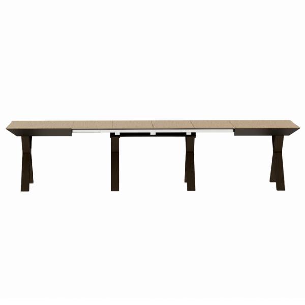 Masă de bucătărie extensibilă DecoPrim Madrid Natural Wood+Black Legs MDF/ Brown photo 2 Masă de bucătărie extensibilă DecoPrim Madrid Natural Wood+Black Legs MDF/ Brown photo 2