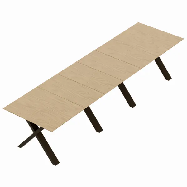 Masă de bucătărie extensibilă DecoPrim Madrid Natural Wood+Black Legs MDF/ Brown photo 3 Masă de bucătărie extensibilă DecoPrim Madrid Natural Wood+Black Legs MDF/ Brown photo 3