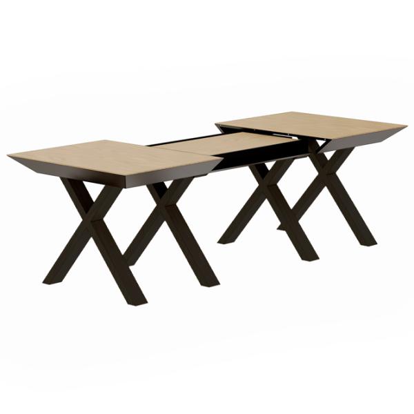 Masă de bucătărie extensibilă DecoPrim Madrid Natural Wood+Black Legs MDF/ Brown photo 5 Masă de bucătărie extensibilă DecoPrim Madrid Natural Wood+Black Legs MDF/ Brown photo 5