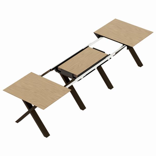 Masă de bucătărie extensibilă DecoPrim Madrid Natural Wood+Black Legs MDF/ Brown photo 6 Masă de bucătărie extensibilă DecoPrim Madrid Natural Wood+Black Legs MDF/ Brown photo 6