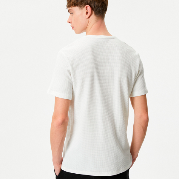 Tricou pentru bărbați Koton 4SAM10030HK 100% bumbac/ Ecru photo 2