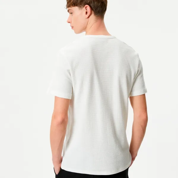 Tricou pentru bărbați Koton 4SAM10030HK 100% bumbac/ Ecru photo 2