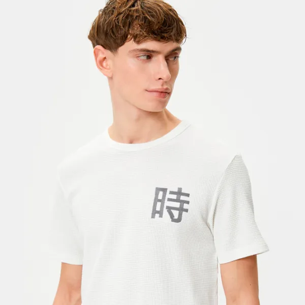 Tricou pentru bărbați Koton 4SAM10030HK 100% bumbac/ Ecru photo 4