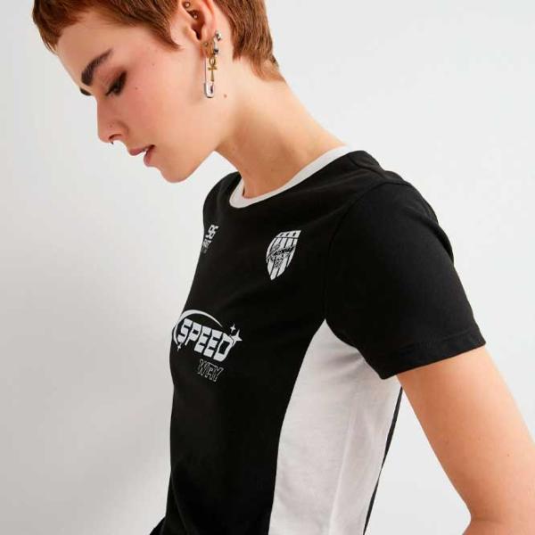 Tricou pentru femei Koton 4SAL10664IK 100% bumbac/ Black photo 2